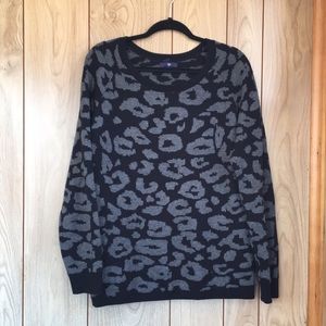 GAP Black & Grey Cheetah Sweater